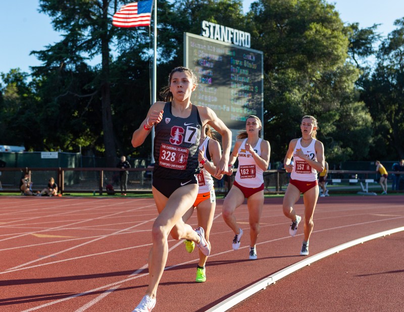 Fifth year Christina Aragon (above) recorded a second-place finish in the women's 1500 meter run at the Stanford Invitational on Saturday. Aragon was one of many Cardinal athletes who excelled in the team's first and only home meet of the season (Photo: JOHN P. LOZANO/isiphotos.com)