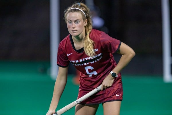 Senior midfielder Frances Carstens (above) scored her fourth goal of the season as field hockey stayed undefeated with a win over Cal on Tuesday. (Photo: JOHN LOZANO/isiphotos.com)