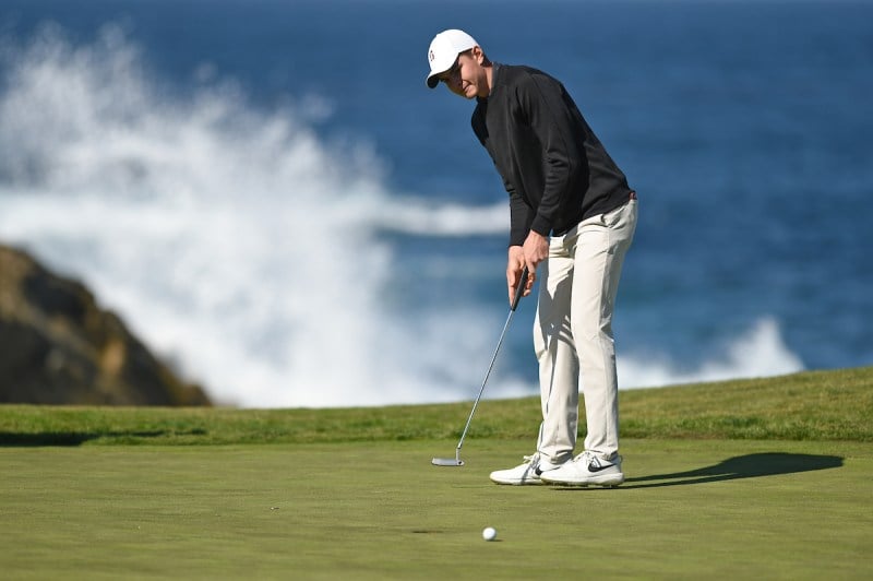 Fifth year Henry Shimp (above) led the way for Stanford men's golf at the Pac-12 Championships, narrowly missing out on the individual title while helping the Cardinal finish third overall (PHOTO: Cody Glenn/isiphotos.com)