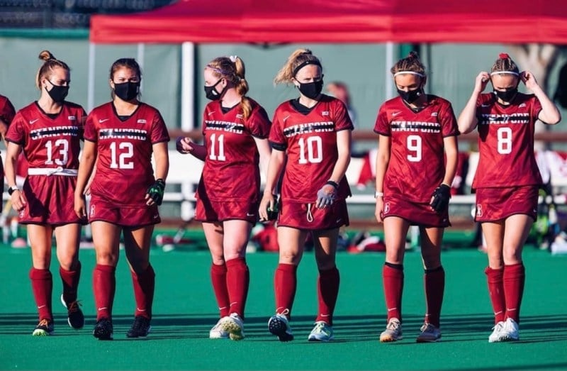 Stanford field hockey played what was potentially its final home competition ever on Sunday, downing Cal 3-0. The program is one of 11 sports Stanford announced would be cut following the 2020-21 academic year. (Photo: Save Stanford Field Hockey)