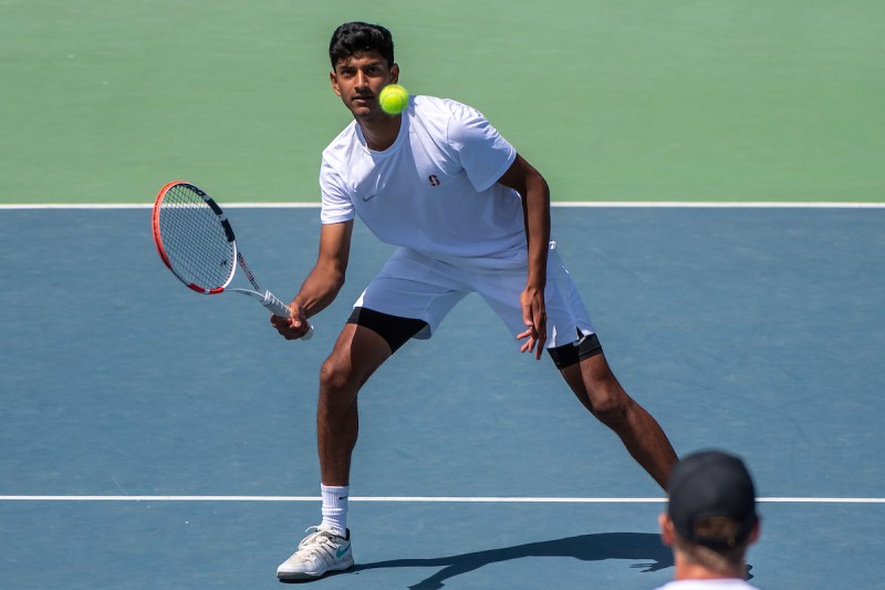 Sophomore Neel Rajesh (above) was the only Cardinal player to win their singles match against the Ducks. (Photo: LYNDSAY RADNEDGE/isiphotos.com)