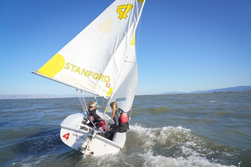 Stanford sailing secured fourth place at Thompson Trophy in Connecticut. The East Coast competition was the Cardinal's last before the Pacific Coast Collegiate Sailing Conference Championships kick off on April 24. (Photo: JOHN TODD/isiphotos.com)