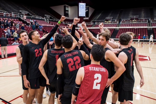 Stanford men's volleyball concluded its season on Friday with a 3-1 loss to Pepperdine in the MPSF quarterfinals. The season was possibly the program's last as the University has yet to reverse its July 2020 decision to cut 11 varsity sports, including men's volleyball. (PHOTO: Karen Ambrose Hickey/isiphotos.com)