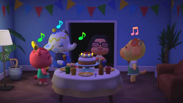 Pictures from sophomore Jared Poblete's birthday celebration in Animal Crossing. (Courtesy of Jared Poblete)