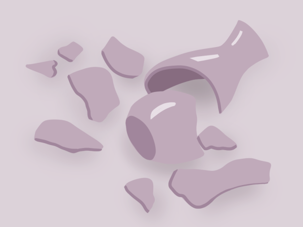 illustration of a broken vase