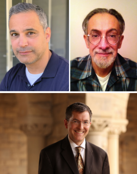 Headshots of Vincent Barletta, Enrique Chagoya and R. Lanier Anderson.
