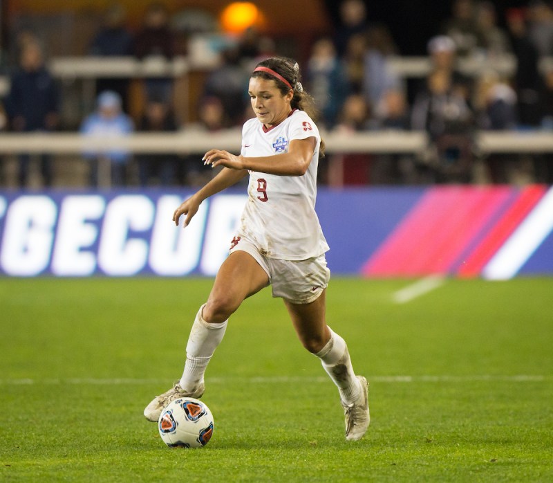 Sophia Smith (above) is one of eight former Stanford women's soccer players called into the USWNT squad for the upcoming window. (Photo: AL CHANG/isiphotos.com)