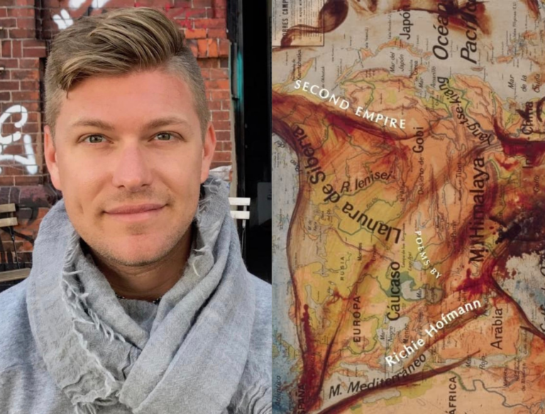 left: headshot of Richie Hofmann; right: cover of "Second Empire"