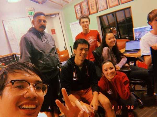 Daily staffers on the last night of print production in March 2020. (Photo: MICHAEL ESPINOSA / The Stanford Daily)