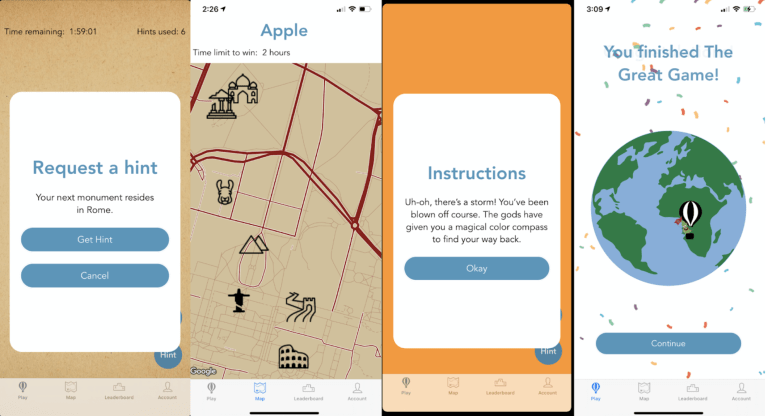 Screenshots of the application screens.