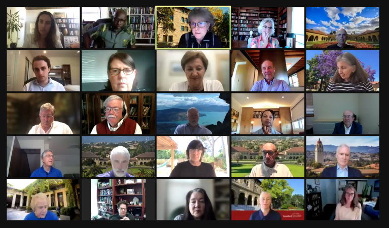 Screenshot of members of the Faculty Senate on Zoom.