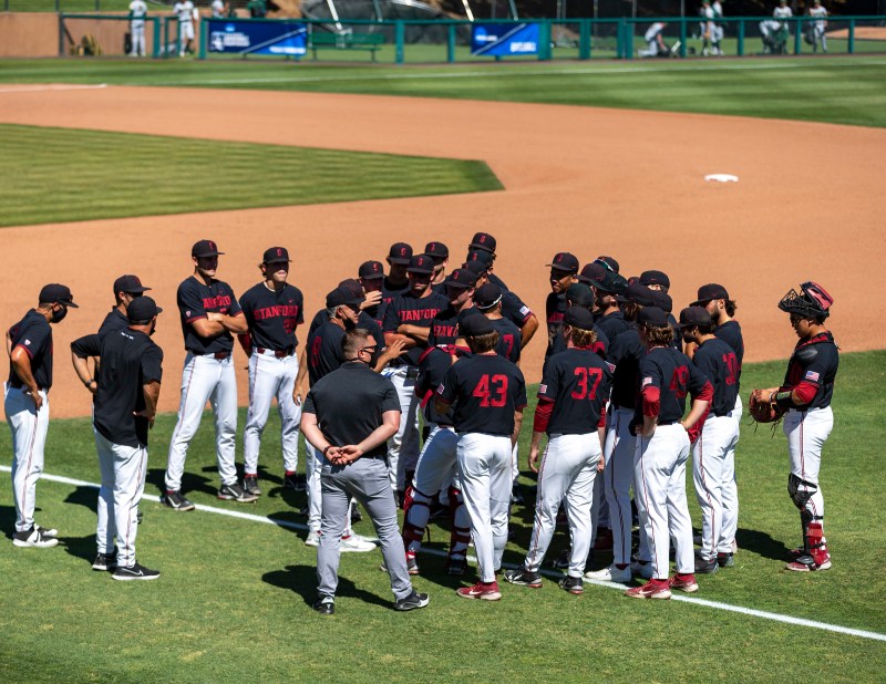 Stanford baseball prior to a game on June 4 at Sunken Diamond. The team will look to bounce back against Arizona on Monday following a 10-4 loss to NC State on Saturday. (Photo: JOHN LOZANO/isiphotos.com)