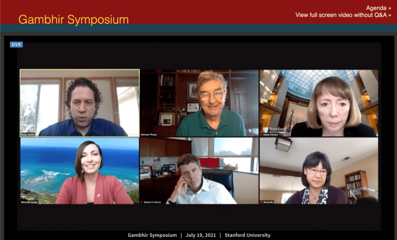 Six panelists at the Gambhir Symposium via Zoom.