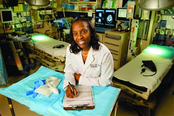 Odette Harris in an operating room.