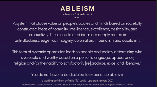 TL Lewis' redefinition of the word ableism