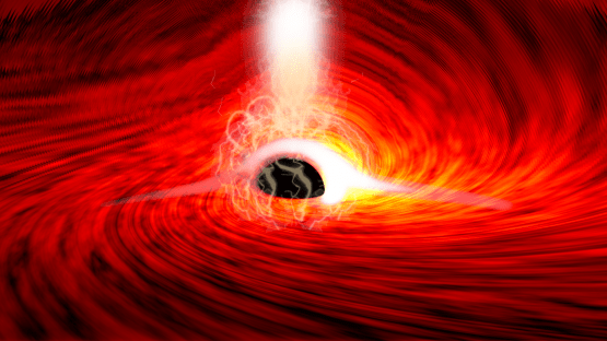 Artist rendering of light from a black hole