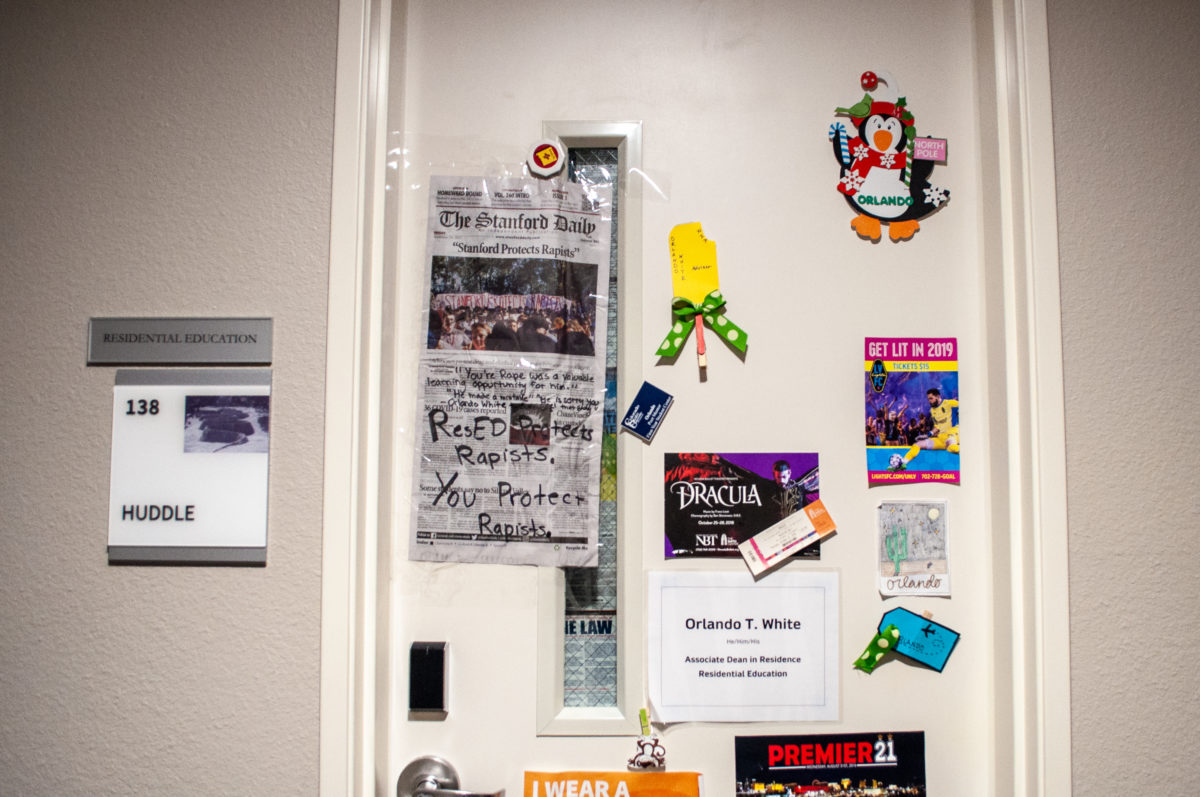 The posters on Orlando White's door in EVGR-A.