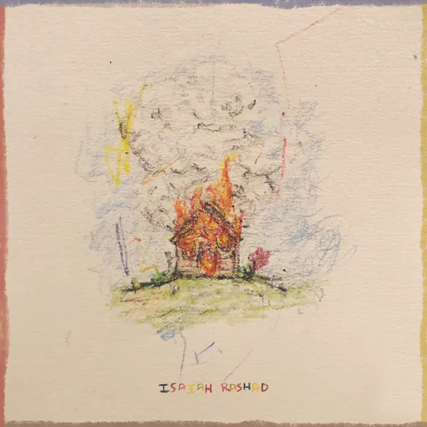 album cover for "The House is Burning" featuring a crayon drawing
