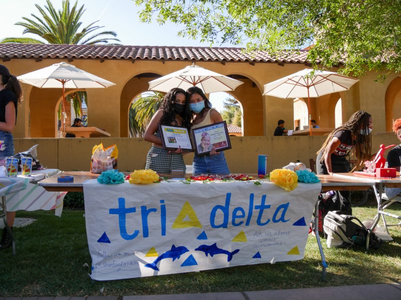 Marroquin staffing Tridelt table at the activities fair.