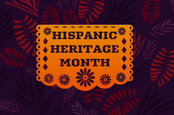 A graphic saying "Hispanic Heritage Month"