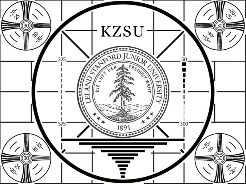 Black and white image of Stanford KZSU logo