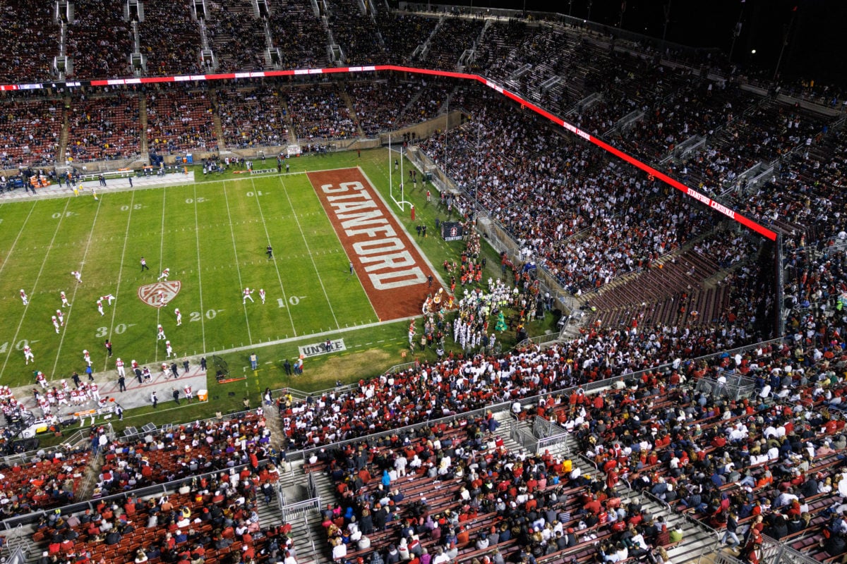 Stanford Stadium from above the student section during the Cardinal's matchup with Cal on Nov. 20.
