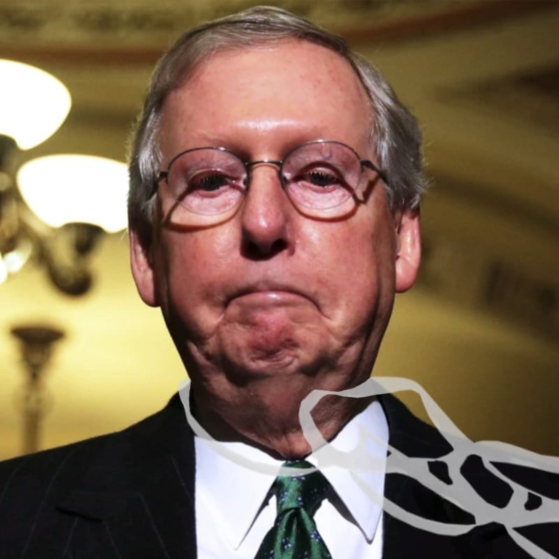 Senator Mitch McConnell (R) frowning.