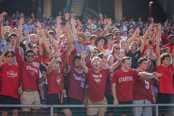 Stanford fans in the crowd at Stanford stadium