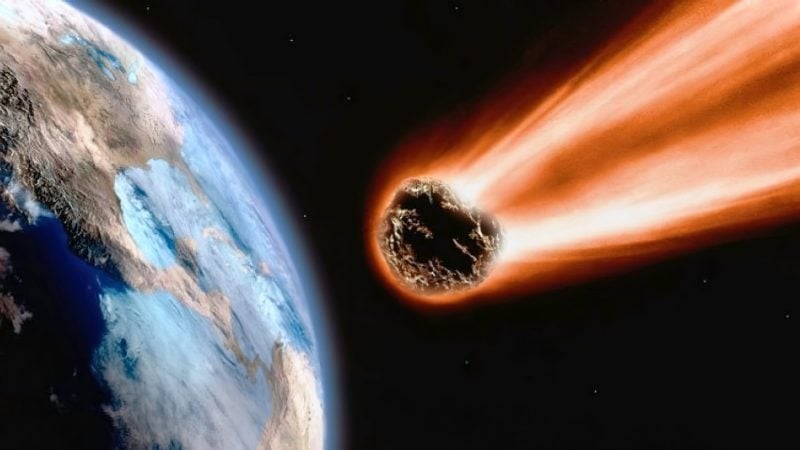 A meteor approaches earth.