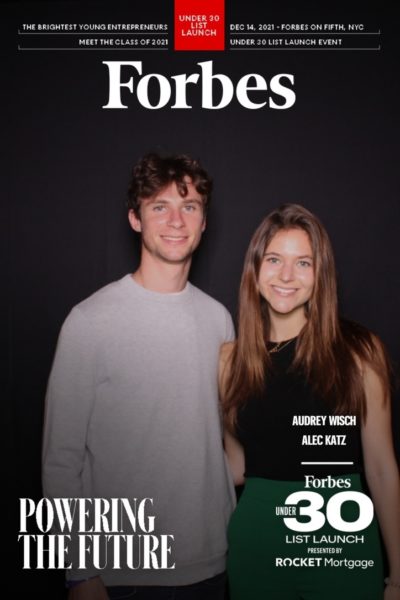 Audrey Wisch and Alec Katz pose for a cover of Forbes.