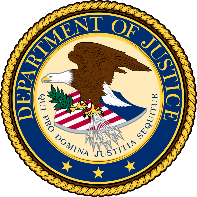 The seal of the United States Department of Justice