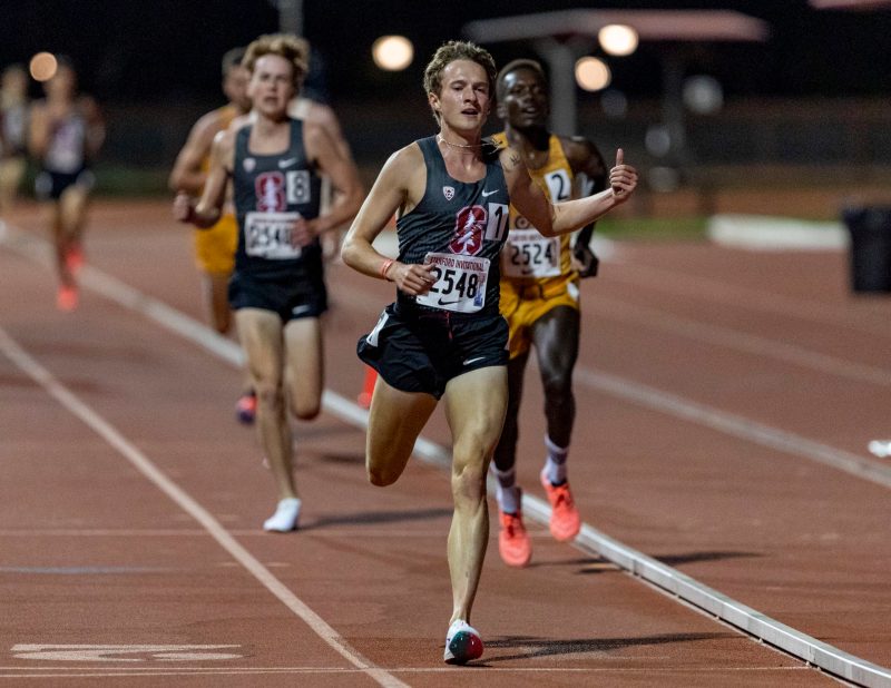 Stanford's Cole Sprout finishes his run strong.