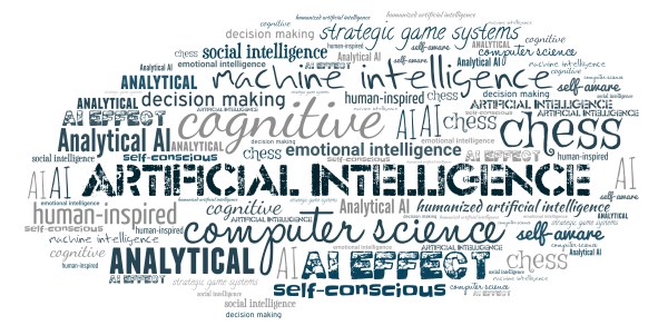 A word cloud featuring "Artificial Intelligence".