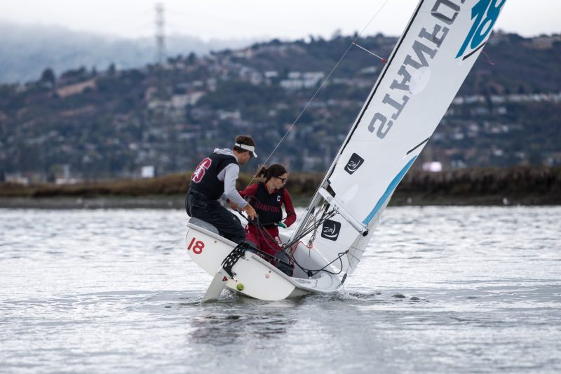 Stanford sailers Jack Parkin and Sammy Pickell pictured in their boat.