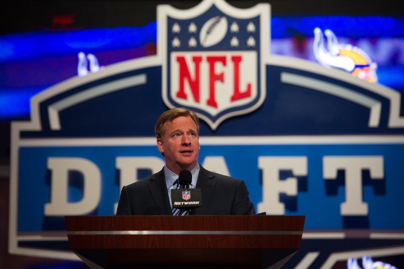 NFL commissioner Roger Goodell speaks at the NFL Draft.