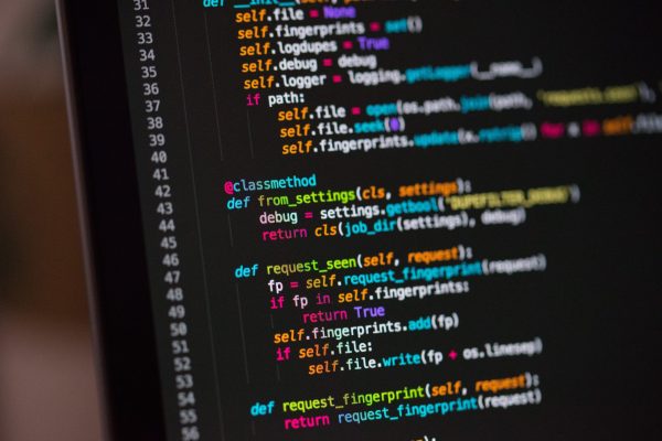 Python code on a laptop screen