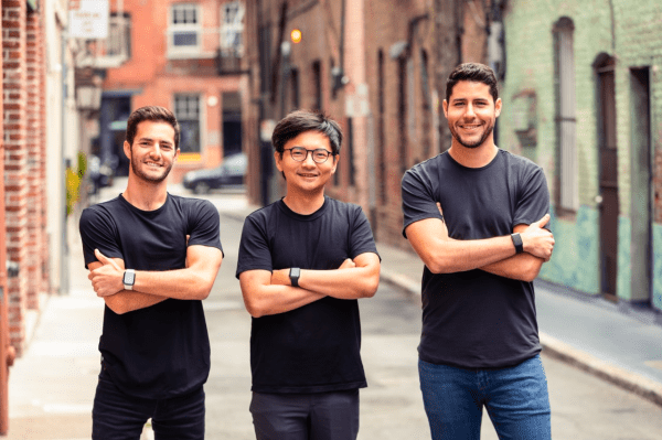 Founders of the fintech start-up Arc. From left to right: Don Muir, Raven Jiang, and Nick Lombardo. The three were students at Stanford's Graduate School of Business when they founded the company. (Photo courtesy of Arc)