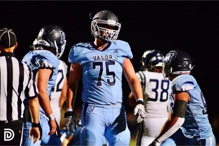 Jake Maikkula in his high school football uniform.