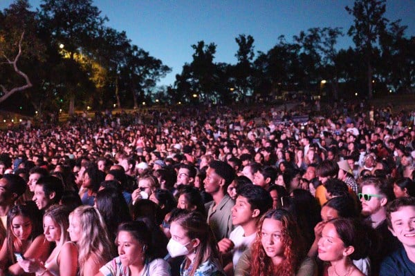 Students enjoy performances by Tkay Maidza, Victoria Monét, and Aminé at the 2022 Frost Festival for Music and the Arts presented by Stanford Concert Network.
