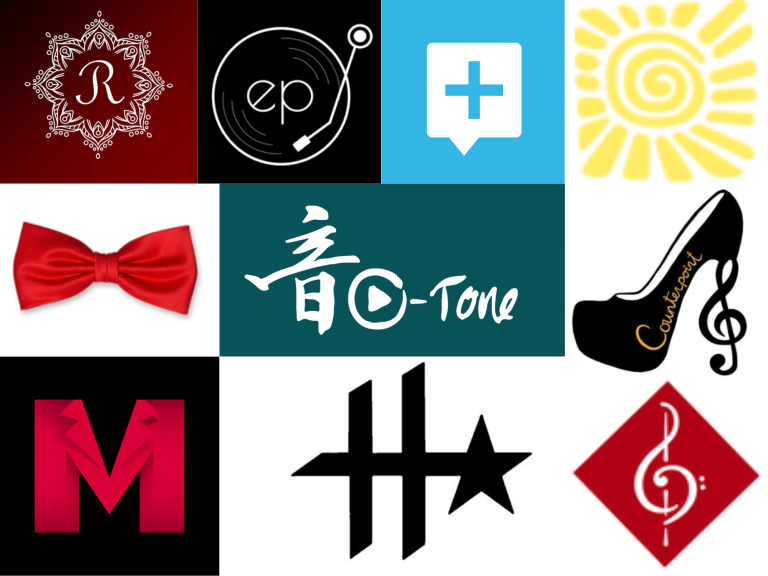 a graphic collage of the logos for all stanford a cappella groups