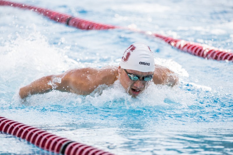 a swimmer coming out of the water as he does the breaststroke