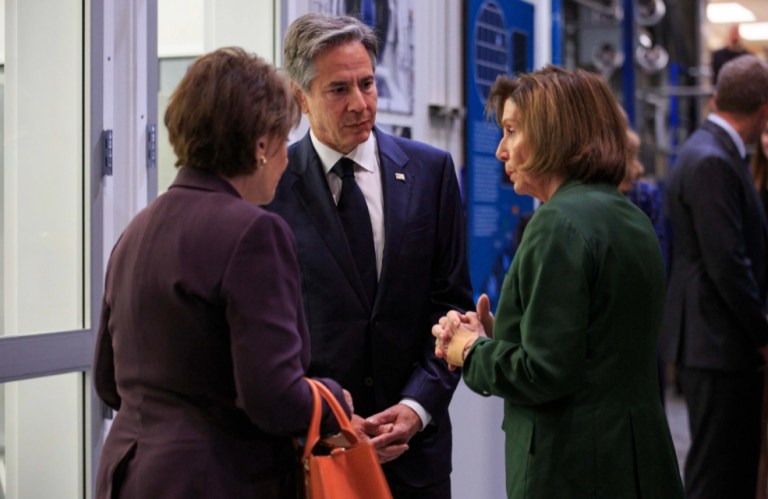 Antony Blinken in conversation with Nancy Pelosi