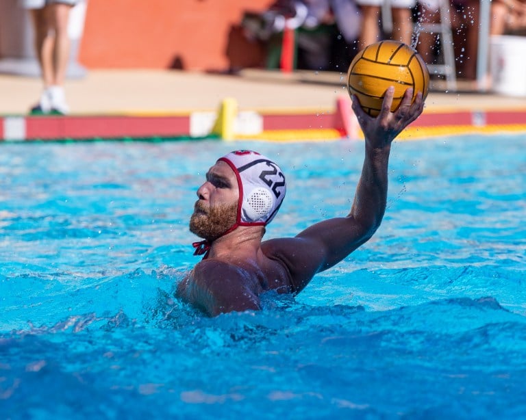 Quinn Woodhead shoots ball in pool