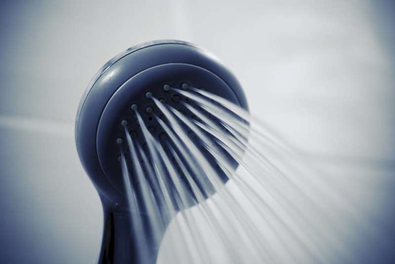 a shower head spouting water