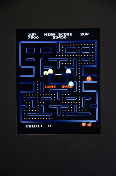 A level of the game Pac-Man.