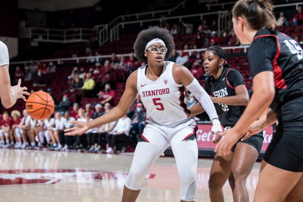 Senior guard Fran Belibi during a game against Cal State Northridge on Nov. 9 2022. In this game, Belibi helped lead the Cardinal to victory with 11 points, five rebounds and two steals. (Photo: KAREN HICKEY/ISI Photos)