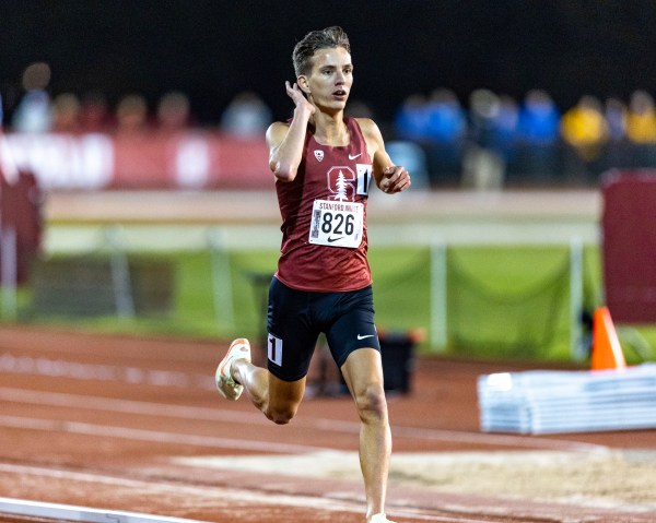 Junior Ky Robinson during the Stanford Invitational, on April 1 2022. In the Sharon Colyear-Danville Season Opener, Robinson won the 5000 meters with a time of 13:11:53.