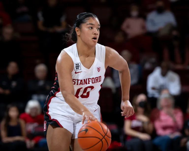 Talana Lepolo dribbles a basketball