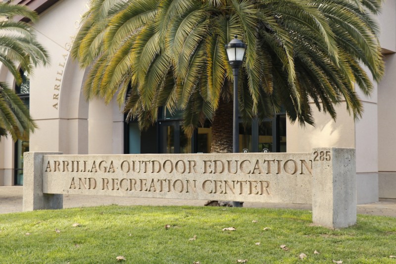 A sign reads "Arrillaga Outdoor Education and Recreation Center."