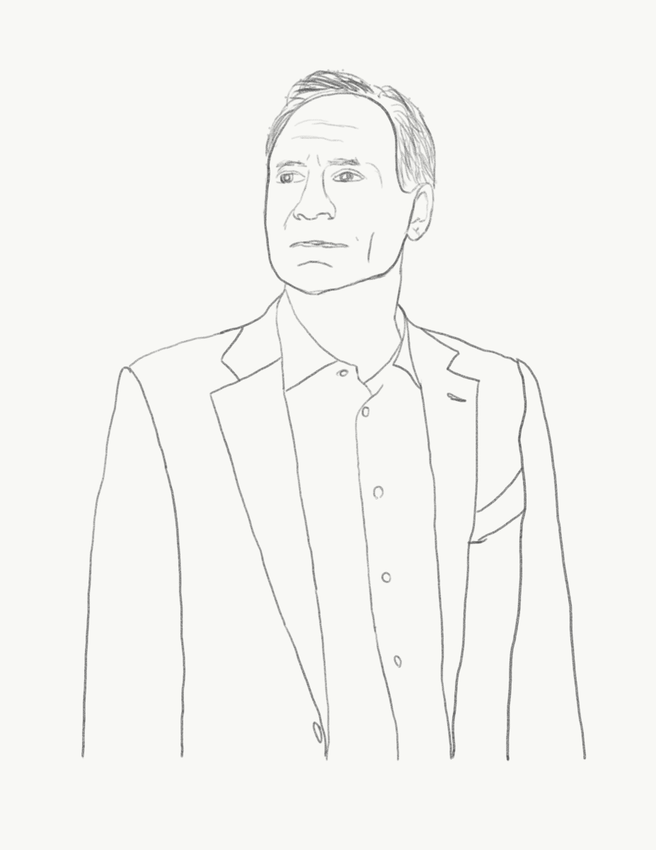 A sketch of President Marc Tessier-Lavigne